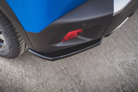 Maxton Central Rear Splitter (With Vertical Bars) Peugeot 2008 Mk2 - Gloss Black