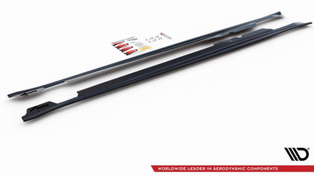 Maxton Side Skirts Diffusers V.2 Porsche Panamera Turbo 970 Facelift - Gloss Black