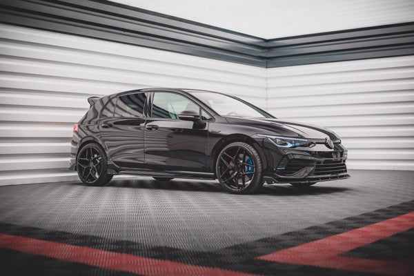 Maxton Rear Side Splitters + Flaps V.2 Volkswagen Golf R Mk8 - Gloss Black