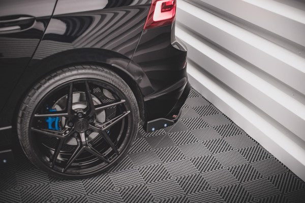 Maxton Rear Side Splitters + Flaps V.2 Volkswagen Golf R Mk8 - Gloss Black