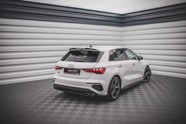 Maxton Central Rear Splitter For Audi S3 Sportback 8Y - Gloss Black