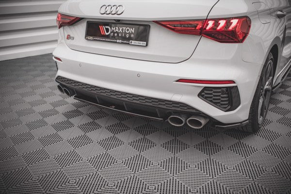 Maxton Central Rear Splitter For Audi S3 Sportback 8Y - Gloss Black