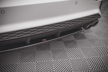 Maxton Central Rear Splitter For Audi S3 Sportback 8Y - Gloss Black