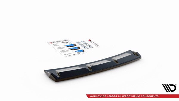 Maxton Central Rear Splitter For Audi S3 Sportback 8Y - Gloss Black