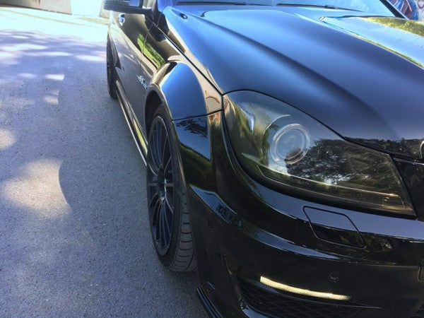 Maxton Side Skirts Diffusers Mercedes-Benz Amg C63 W204 Facelift - Gloss Black