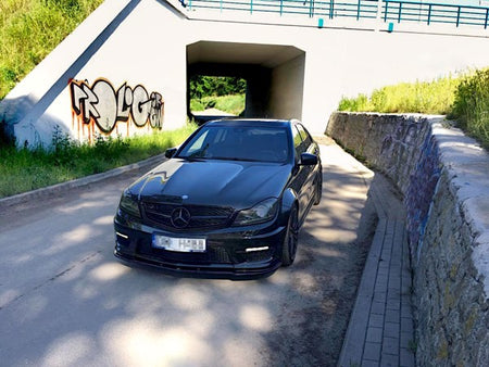 Maxton Side Skirts Diffusers Mercedes-Benz Amg C63 W204 Facelift - Gloss Black