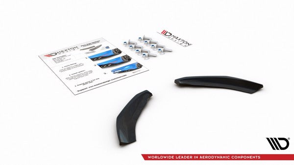 Maxton Rear Side Splitters VW Polo Mk6 Gti - Gloss Black