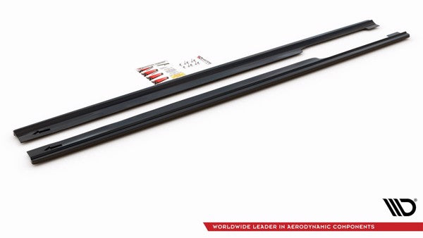 Maxton Side Skirts Diffusers Audi A8 Long D4 - Gloss Black