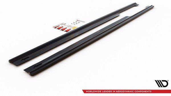 Maxton Side Skirts Diffusers Audi A8 Long D4 - Gloss Black