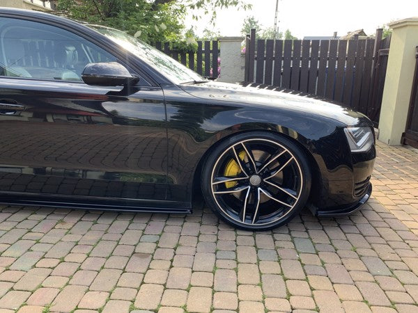 Maxton Side Skirts Diffusers Audi A8 Long D4 - Gloss Black