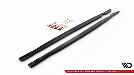 Maxton Side Skirts Diffusers V.1 Volkswagen Golf R Mk8 - Gloss Black