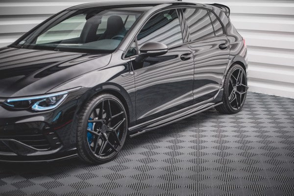 Maxton Side Skirts Diffusers V.1 Volkswagen Golf R Mk8 - Gloss Black