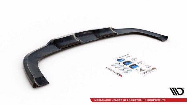 Maxton Central Rear Splitter (With Vertical Bars) Kia Xceed Mk1 - Gloss Black
