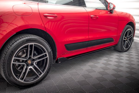 Maxton Side Skirts Diffusers Porsche Macan Mk1 Facelift - Gloss Black