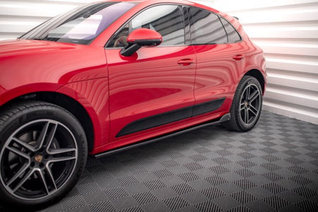 Maxton Side Skirts Diffusers Porsche Macan Mk1 Facelift - Gloss Black