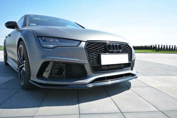 Maxton Front Splitter V.2 Audi RS7 Facelift - Gloss Black