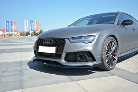 Maxton Front Splitter V.2 Audi RS7 Facelift - Gloss Black