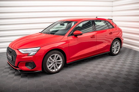 Maxton Side Skirts Diffusers Audi A3 8Y - Gloss Black