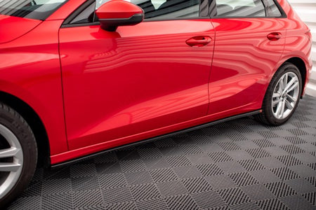 Maxton Side Skirts Diffusers Audi A3 8Y - Gloss Black