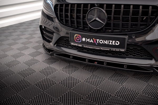 Maxton Front Splitter V.2 Mercedes-Benz C Amg Line / C43 Amg Sedan / Coupe W205 / C205 Facelift - Gloss Black