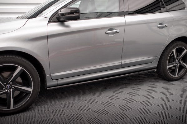 Maxton Side Skirts Diffusers Volvo Xc60 R-Design Mk1 Facelift - Gloss Black