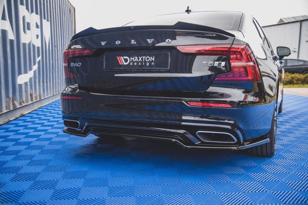 Maxton Central Rear Splitter Volvo S60/V60 R-Design Mk3 - Gloss Black