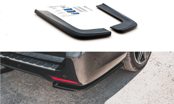 Maxton Rear Side Splitters V.1 Mercedes-Benz V-Class Amg-Line W447 Facelift - Gloss Black