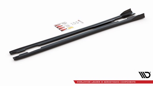 Maxton Side Skirts Diffusers V.1 Mercedes-Benz A W176 - Gloss Black