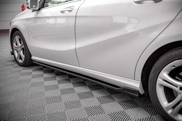 Maxton Side Skirts Diffusers V.1 Mercedes-Benz A W176 - Gloss Black