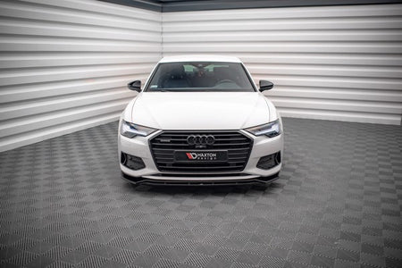 Maxton Front Splitter V.3 Audi A6 C8 - Gloss Black