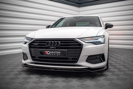 Maxton Front Splitter V.3 Audi A6 C8 - Gloss Black