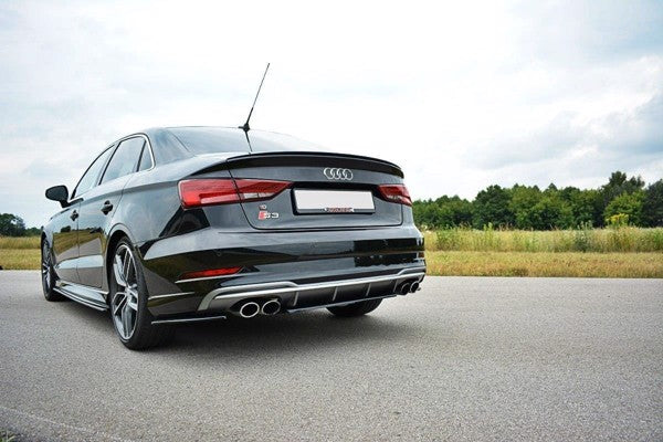 Maxton Central Rear Splitter Audi S3 8V Fl Hatchback / Sportback / Sedan - Gloss Black
