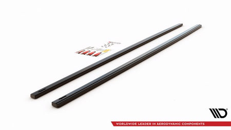 Maxton Side Skirts Diffusers V.2 VW Golf 7 Gti (Narrow) - Gloss Black