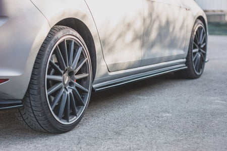 Maxton Side Skirts Diffusers V.2 VW Golf 7 Gti (Narrow) - Gloss Black