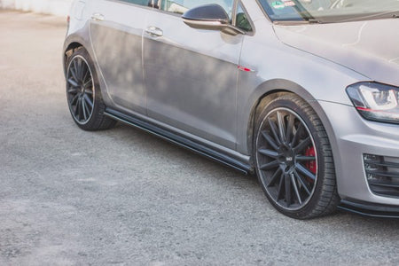 Maxton Side Skirts Diffusers V.2 VW Golf 7 Gti (Narrow) - Gloss Black