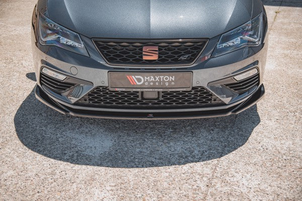 Maxton Front Splitter V.5 Seat Leon Cupra / Fr Mk3 Fl - Gloss Black
