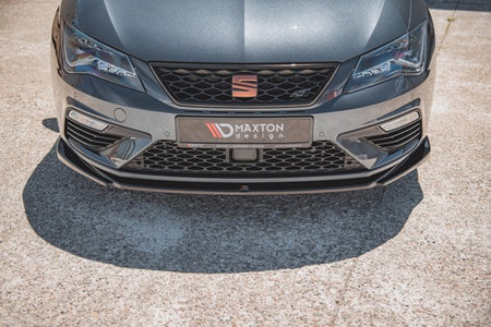 Maxton Front Splitter V.5 Seat Leon Cupra / Fr Mk3 Fl - Gloss Black