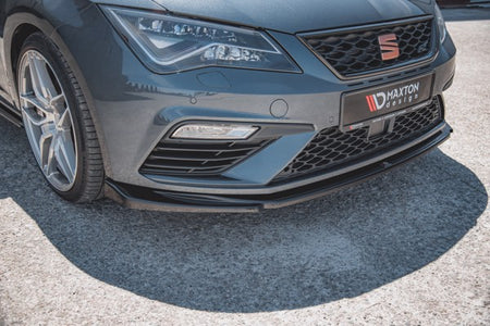 Maxton Front Splitter V.5 Seat Leon Cupra / Fr Mk3 Fl - Gloss Black