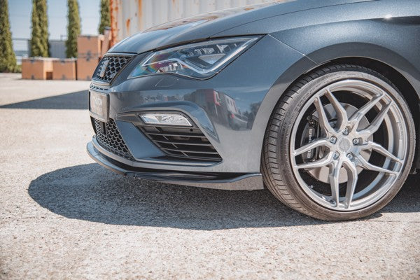 Maxton Front Splitter V.5 Seat Leon Cupra / Fr Mk3 Fl - Gloss Black