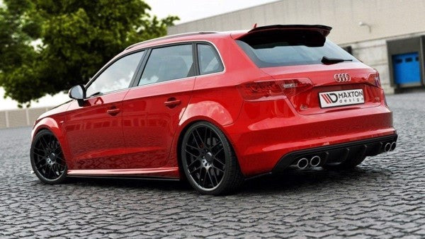 Maxton Rear Side Splitters Audi S3 / A3 S-Line 8V Hatchback / Sportback - Gloss Black