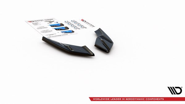 Maxton Rear Side Splitters VW Golf 8  - Gloss Black