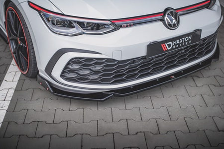 Maxton Front Splitter + Flaps V.2 Volkswagen Golf 8 Gti - Gloss Black