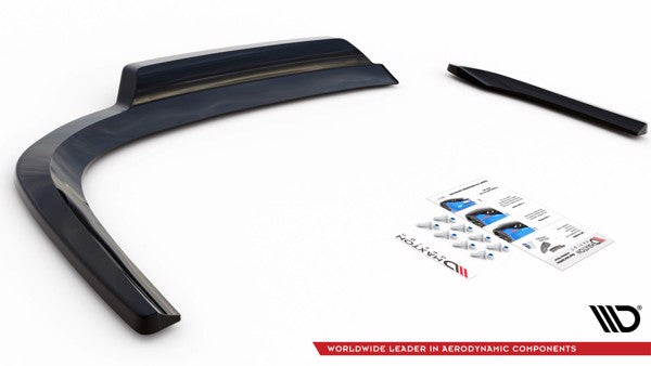Maxton Central Rear Splitter (With Vertical Bars) Volkswagen Passat Cc - Gloss Black
