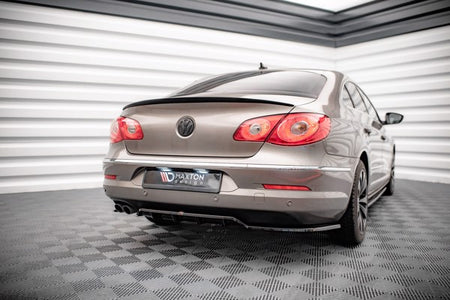 Maxton Central Rear Splitter (With Vertical Bars) Volkswagen Passat Cc - Gloss Black
