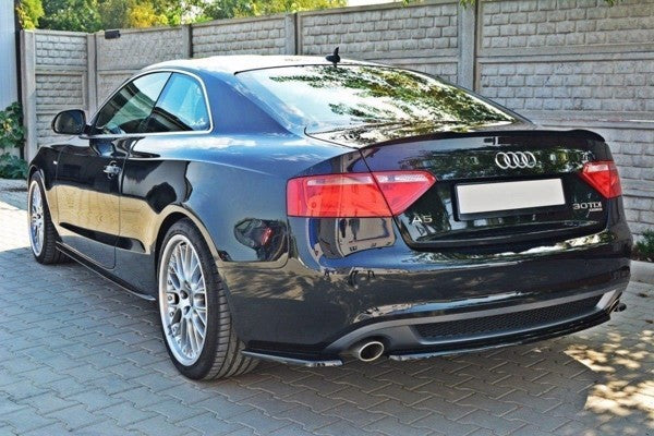 Maxton Central Rear Splitter Audi A5 S-Line (Without A Vertical Bar) - Gloss Black