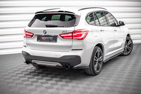 Maxton Central Rear Splitter For BMW X1 M-Pack F48 - Gloss Black