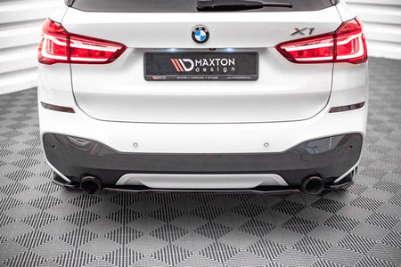 Maxton Central Rear Splitter For BMW X1 M-Pack F48 - Gloss Black