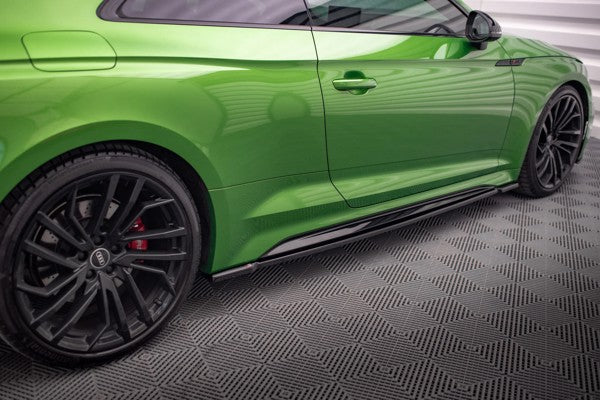 Maxton Side Skirts Diffusers Audi RS5 Coupe F5 Facelift - Gloss Black