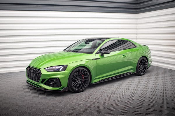 Maxton Side Skirts Diffusers Audi RS5 Coupe F5 Facelift - Gloss Black