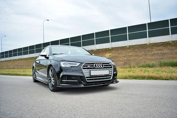 Maxton Front Splitter V.1 Audi S3 / A3 S-Line 8V Fl  - Gloss Black